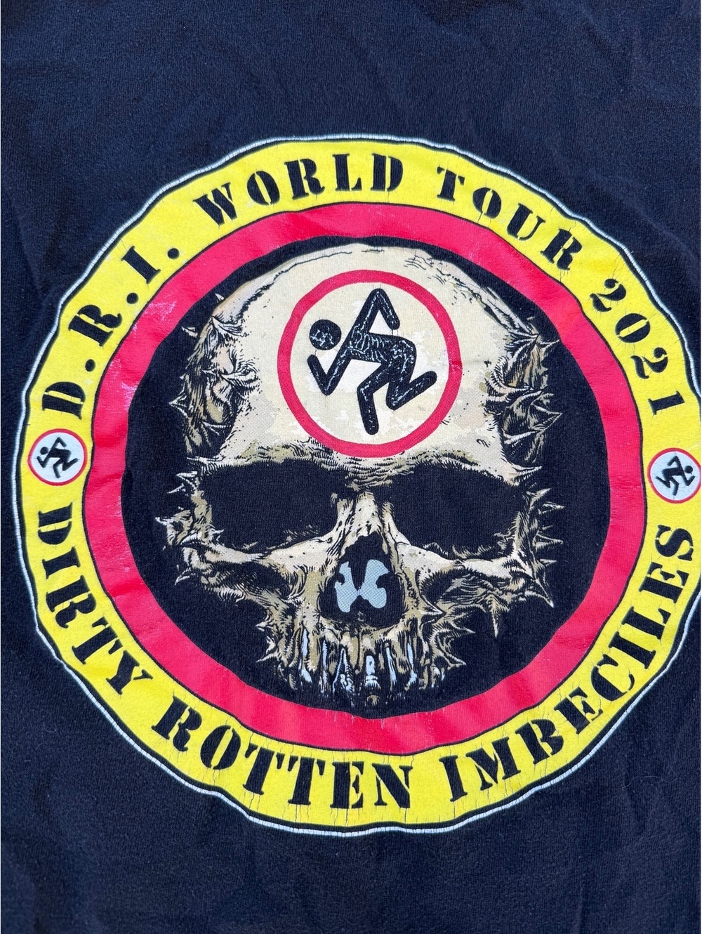 DRI Dirty Rotten Imbeciles 2021 World Tour Black Graphic T-Shirt Large